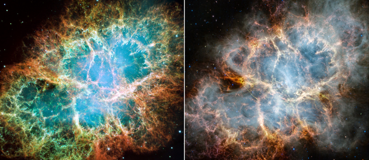 Crab Nebula James Webb Hubble Comparison