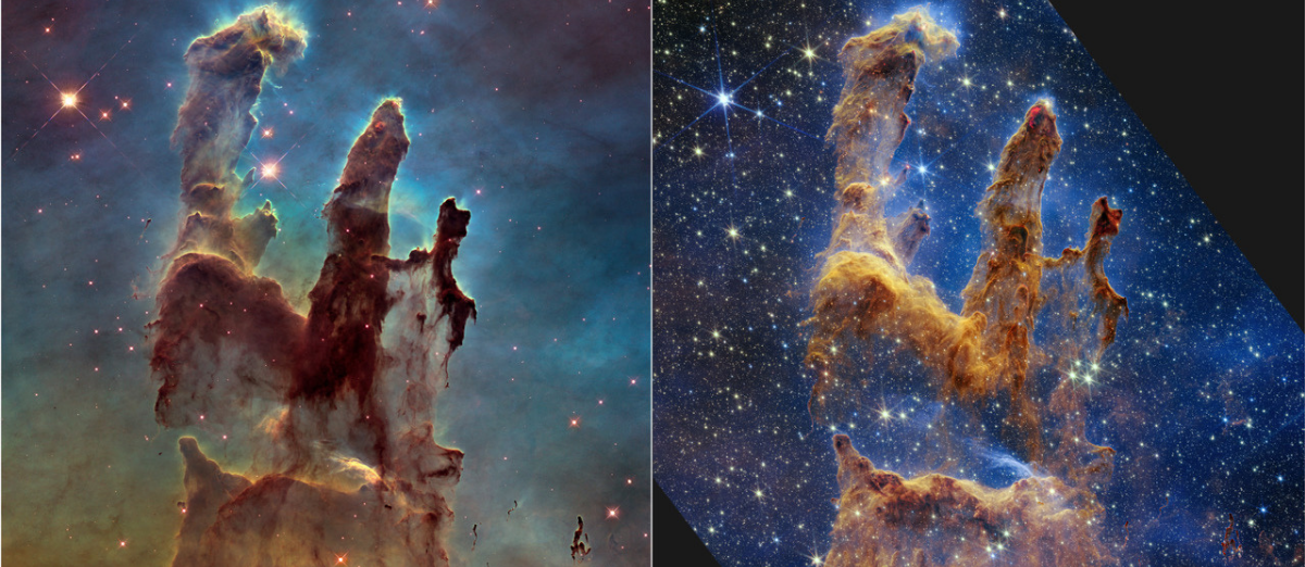 Pillars of Creation James Webb Hubble Comparison